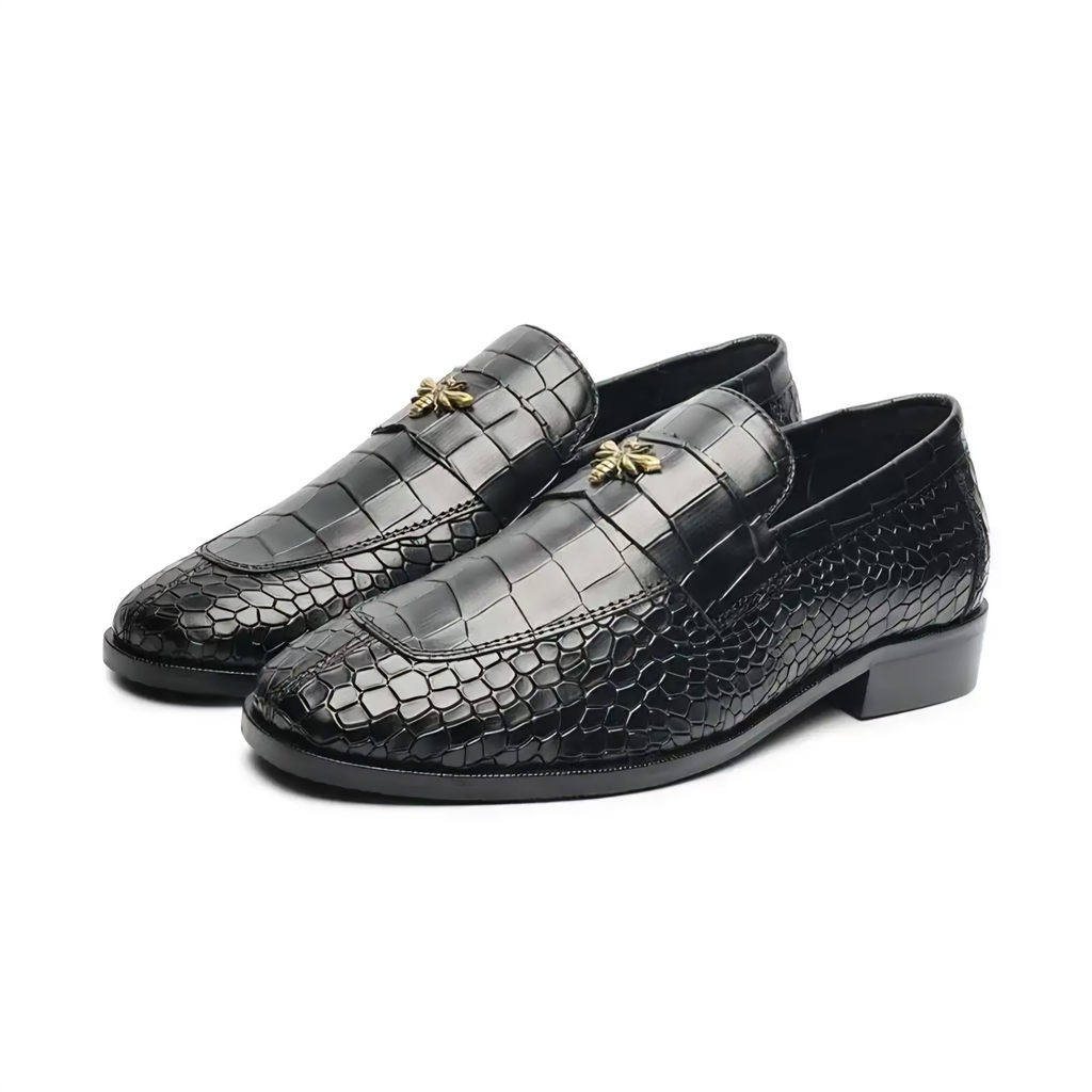 RoyalSole Men Textured Tunit Cherry Loafer Wooden Sole
