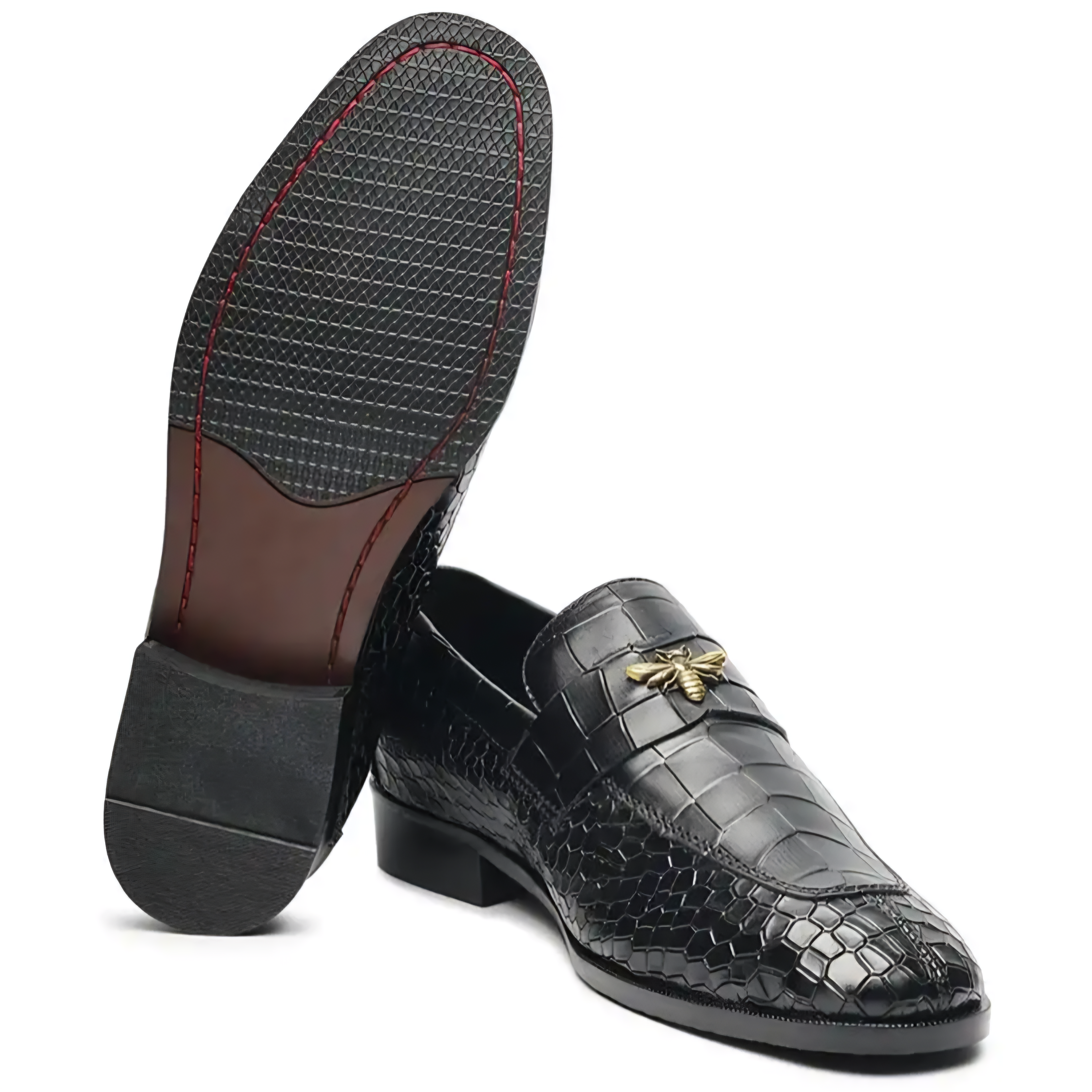 RoyalSole Men Textured Tunit Cherry Loafer Wooden Sole
