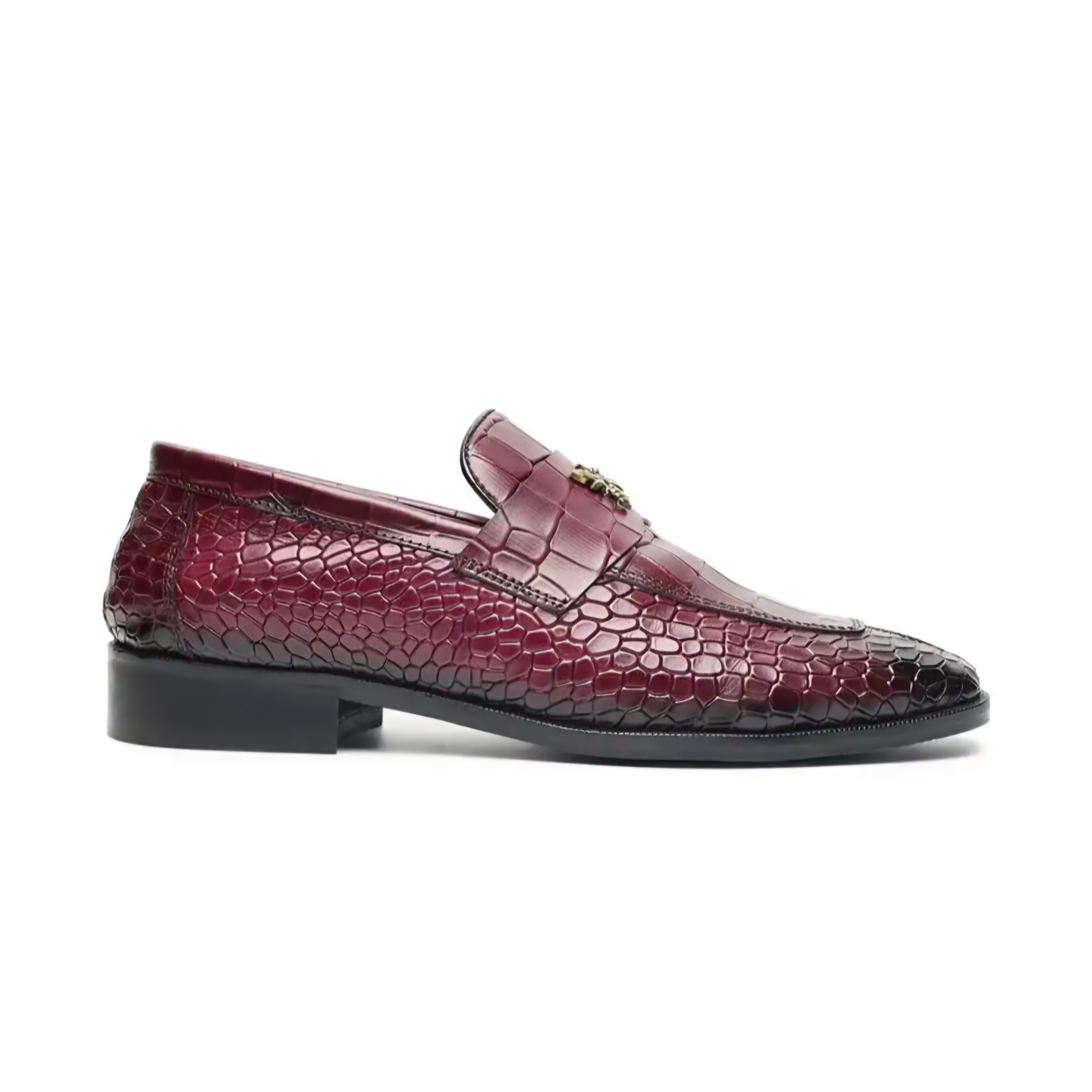 RoyalSole Men Textured Tunit Cherry Loafer Wooden Sole